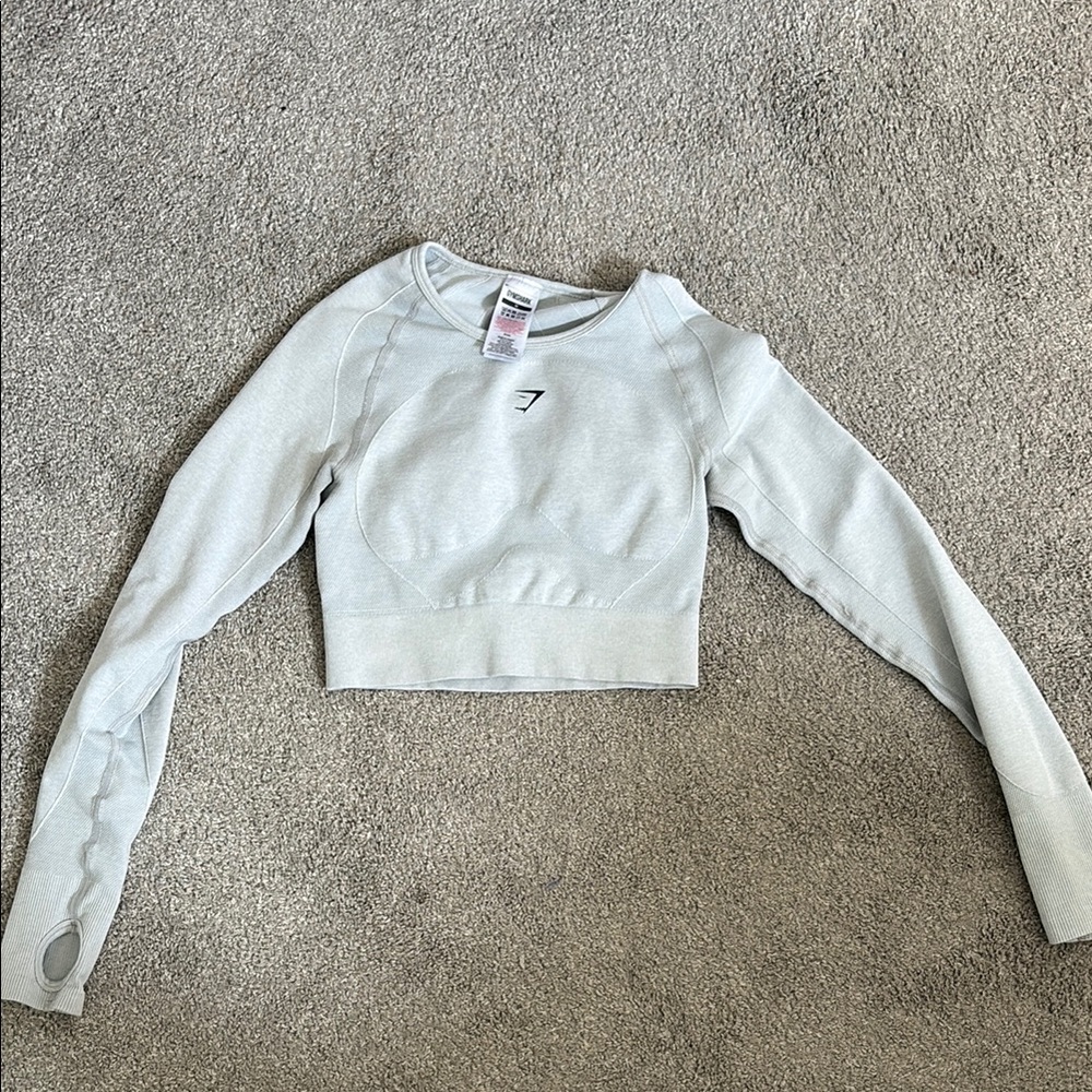 Gymshark Heather Gray Long Sleeve Crop Top